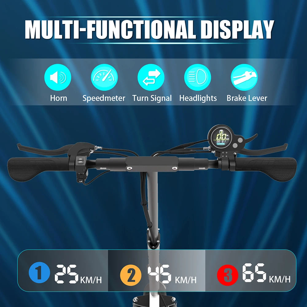 Adults Electric Scooter 2500W Foldable 10 Inch Pneumatic Tires 60 To 80km Range