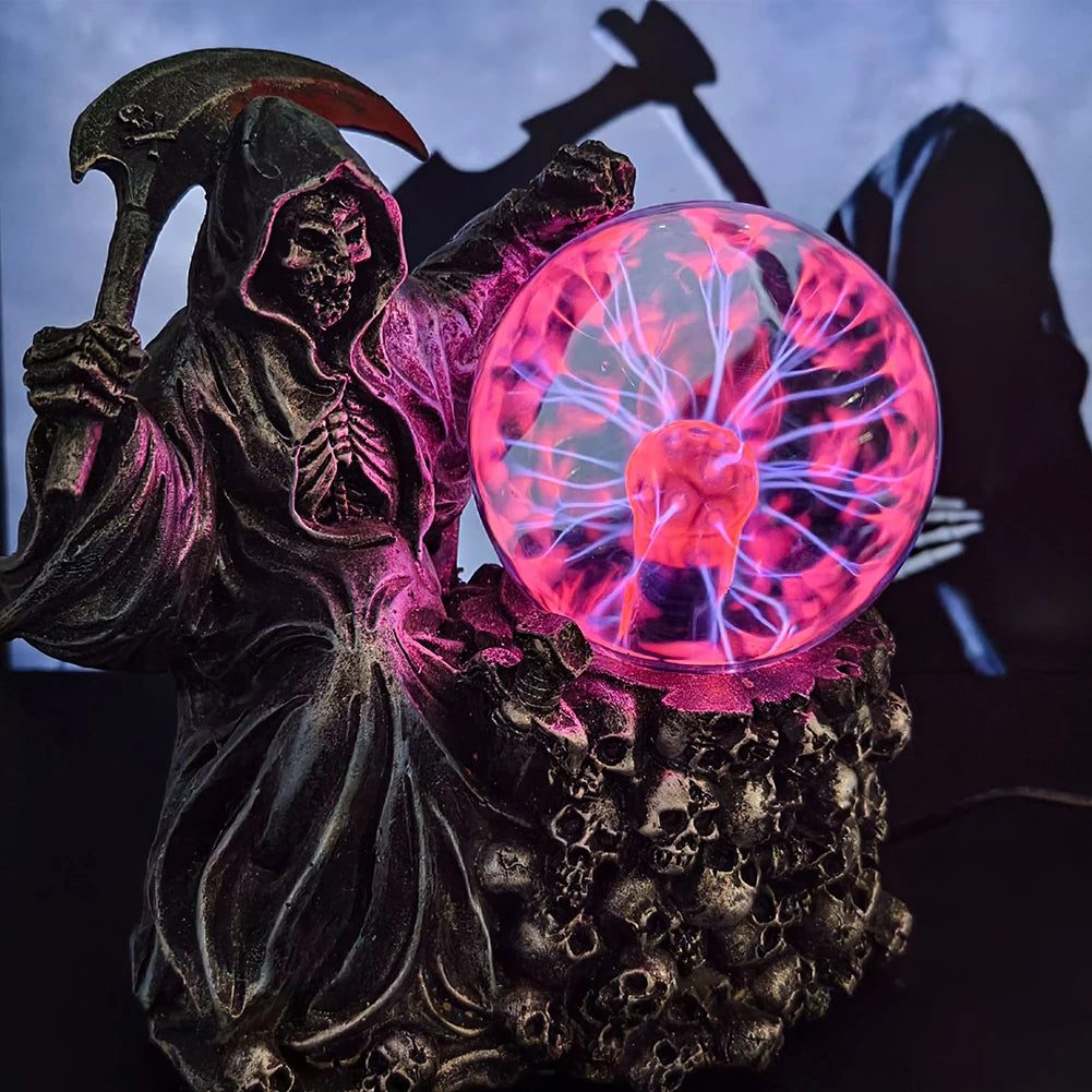 Halloween Light Up Ghost Fortune Teller Touch Sensing Grim Reaper Decor Haunted House Decoration