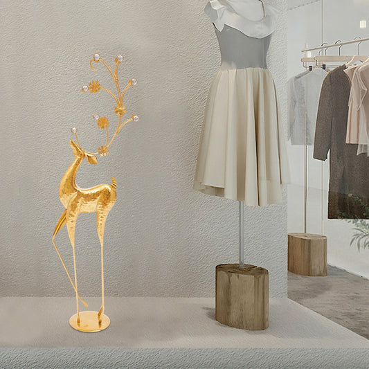 Gold Reindeer Christmas Indoor Large Statue Decor Display