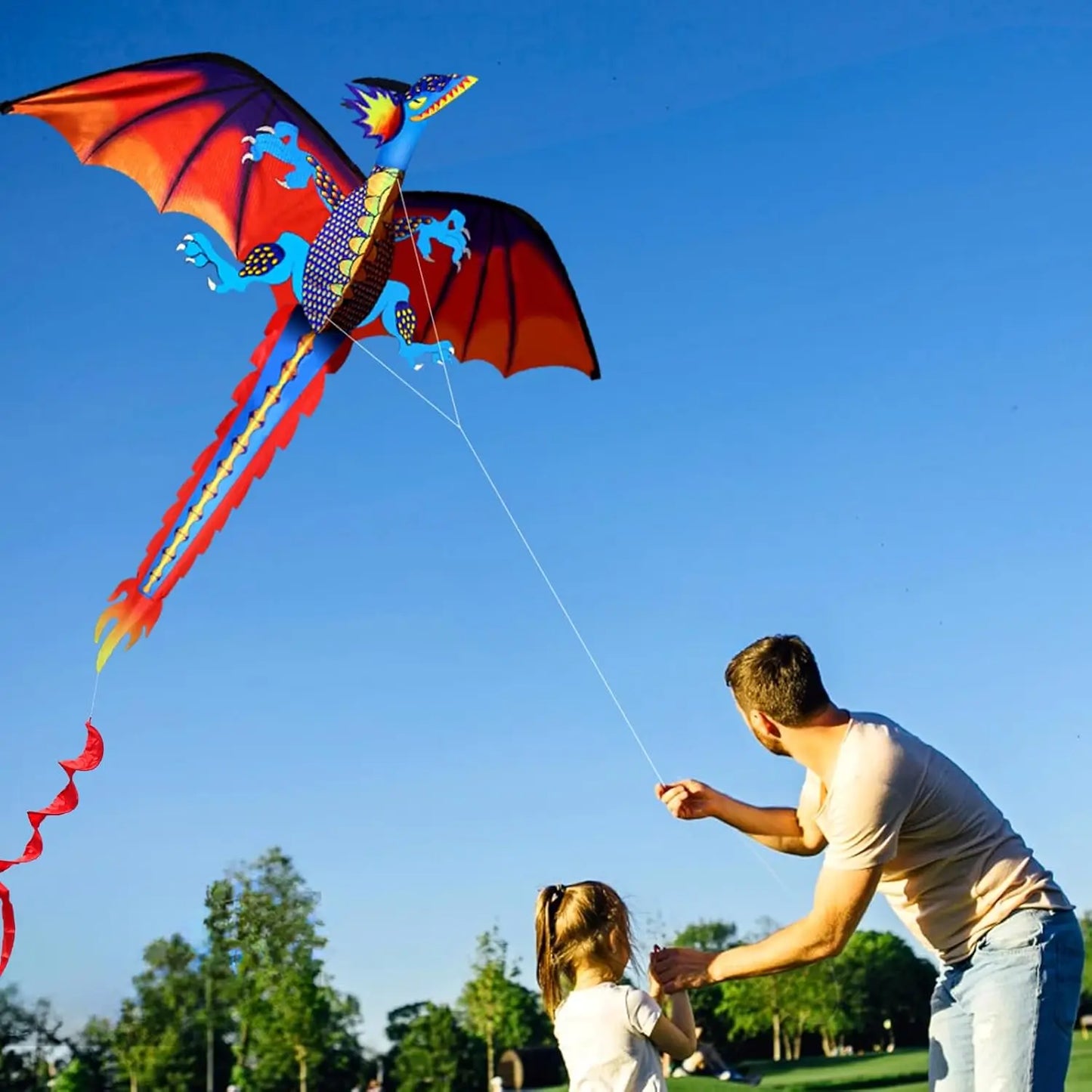 Classic Dragon Kite For Beginners And Adults Easy To Fly 63 Inch Single Line