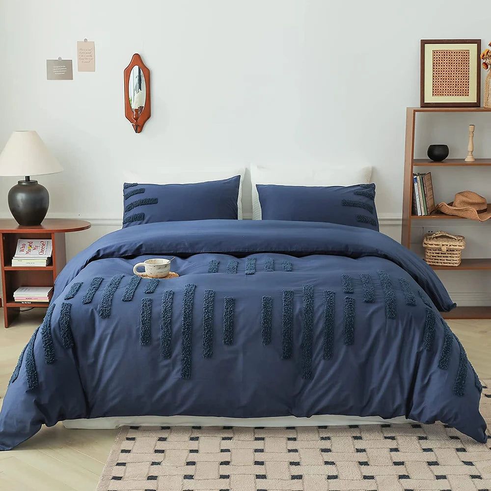 Opulence 100 Cotton Bedding Three Piece Duvet Cover Shams