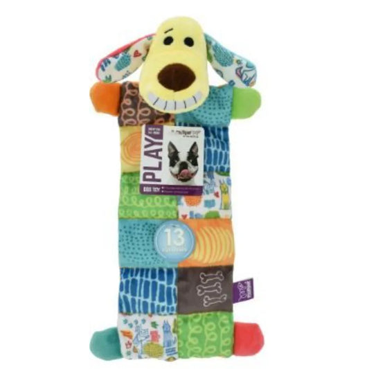 Multipet Smiling Loofa Mat Plush Dog Toy 12 In 13 Squeakers