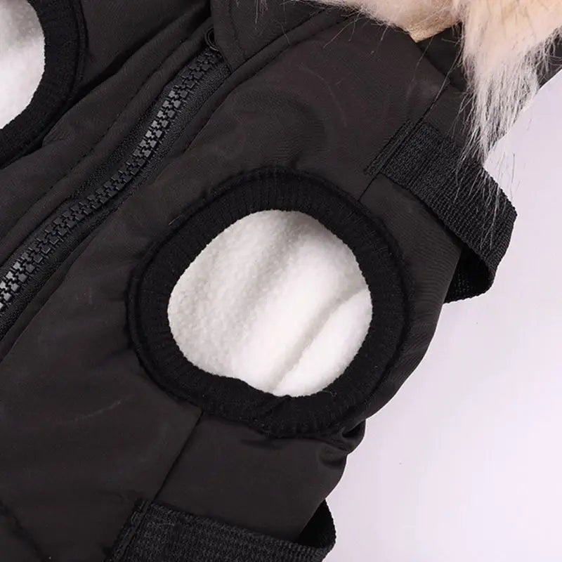 Winter Dog Coat With Harness Waterproof Hooded Jacket For Small Medium Dogs