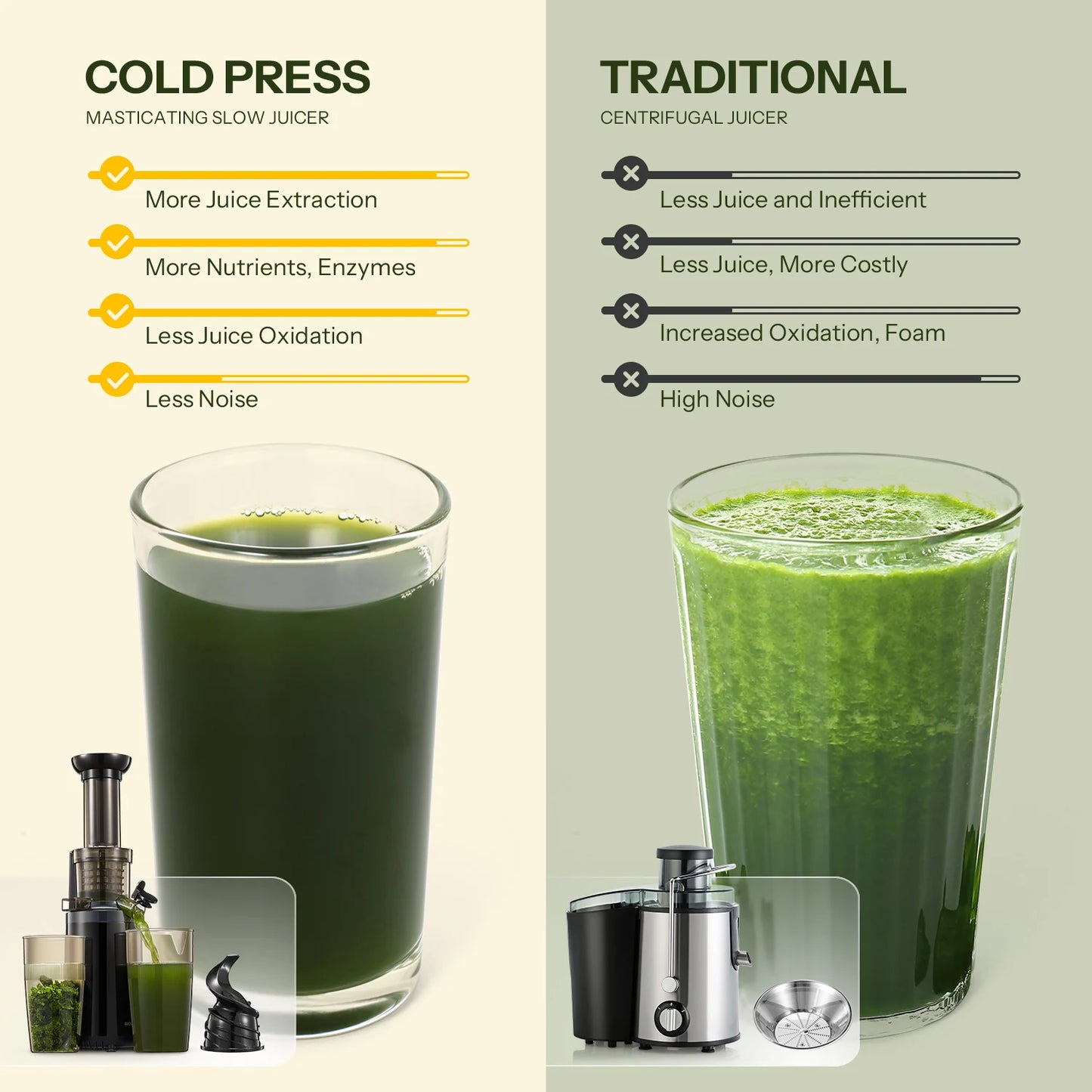 Reemix Masticating Juicer Machine Cold Press Compact Size Juice Extractor Nutrient Retention