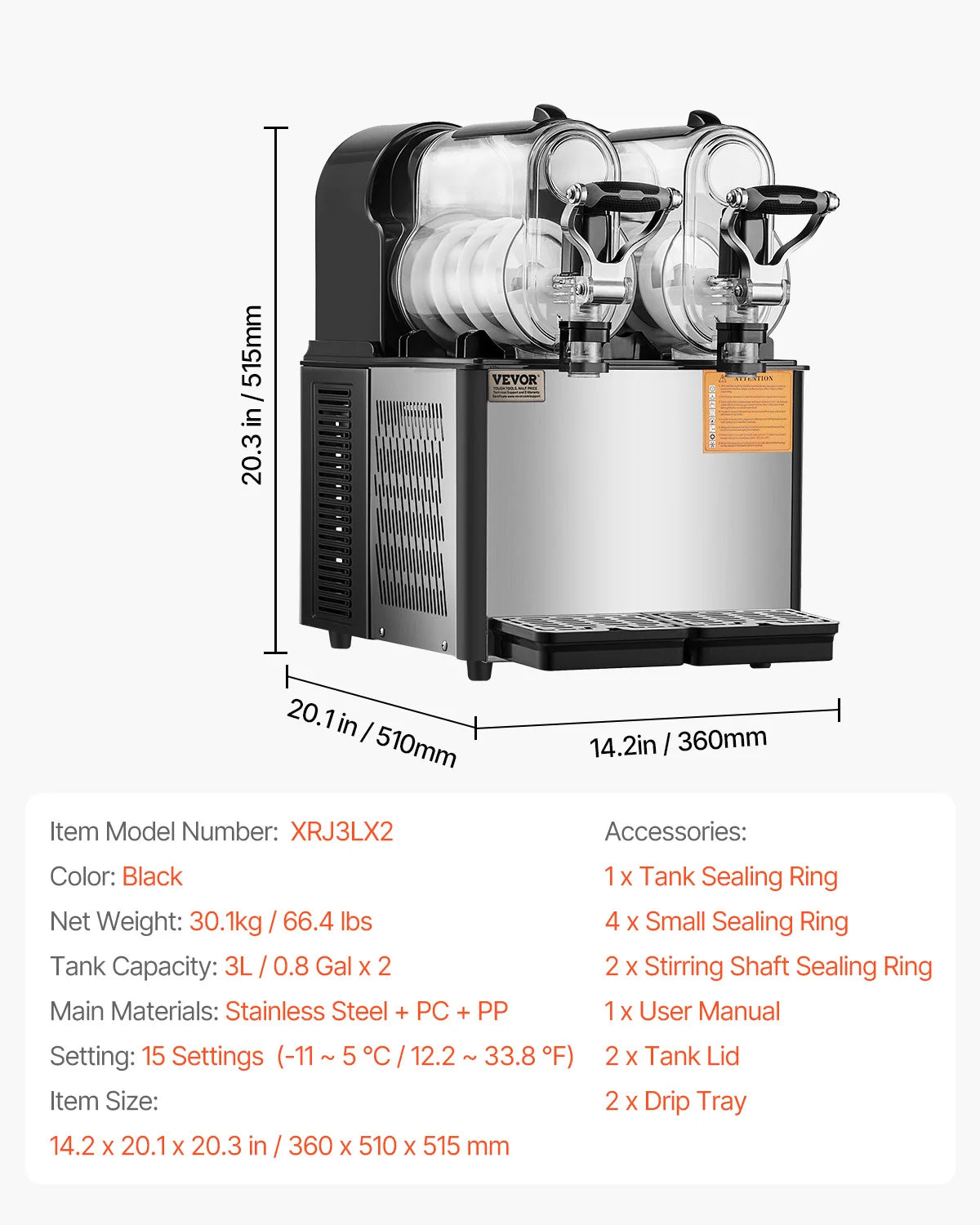 SucceBuy 3-36L Commercial Slushy Machine 1-3 Tanks Stainless Steel Margarita Smoothie Frozen Drink Maker for Home and Restaurants