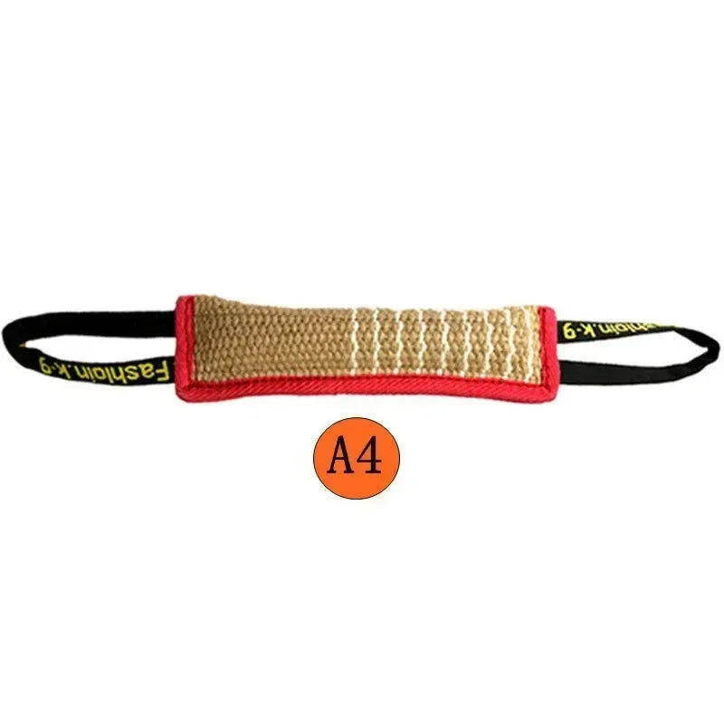 Dog Tug Rope Pillow Chew Toy Hemp Linen Durable Interactive
