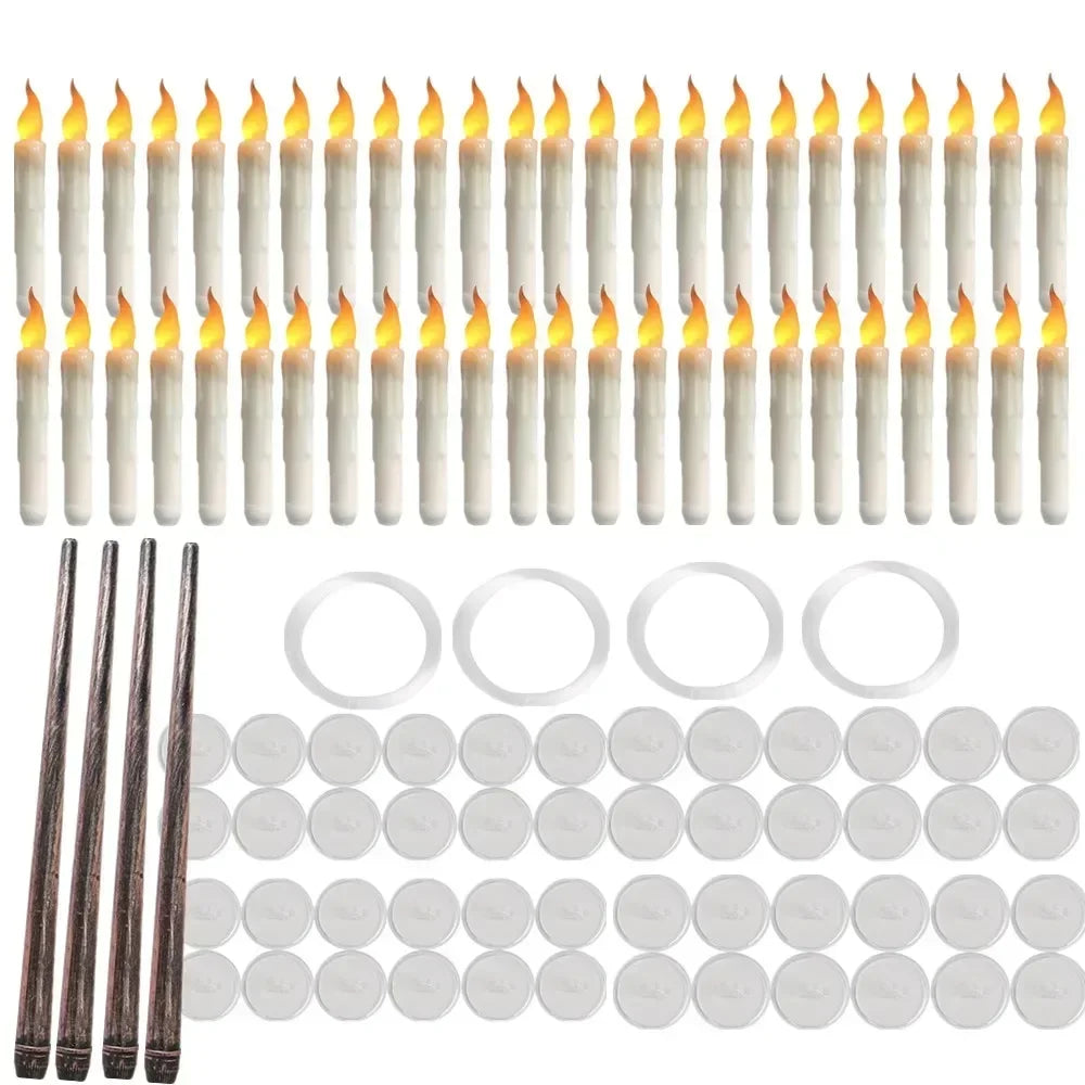 Floating LED Candles With Wand Remote Flameless Decor