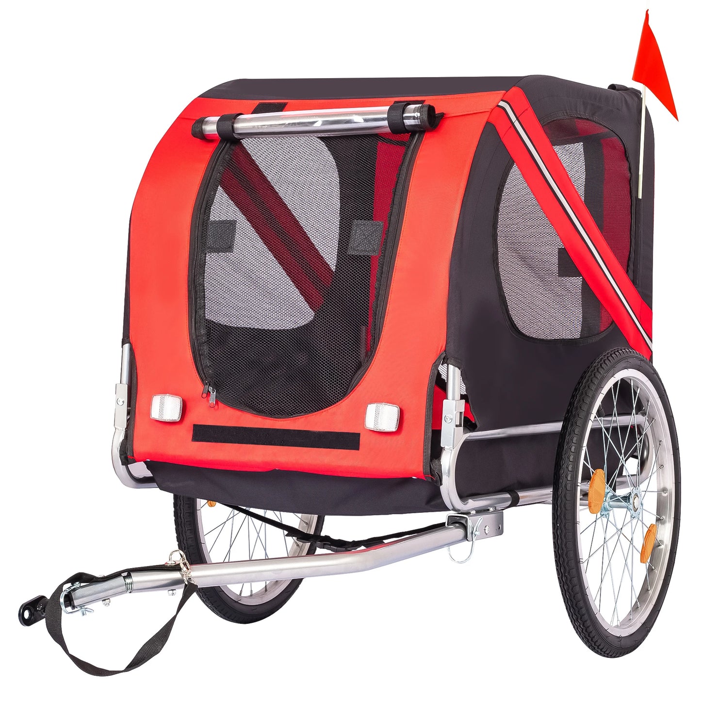 Steel Dog Bike Trailer With Universal Coupler Folding Pet Carrier 40kg