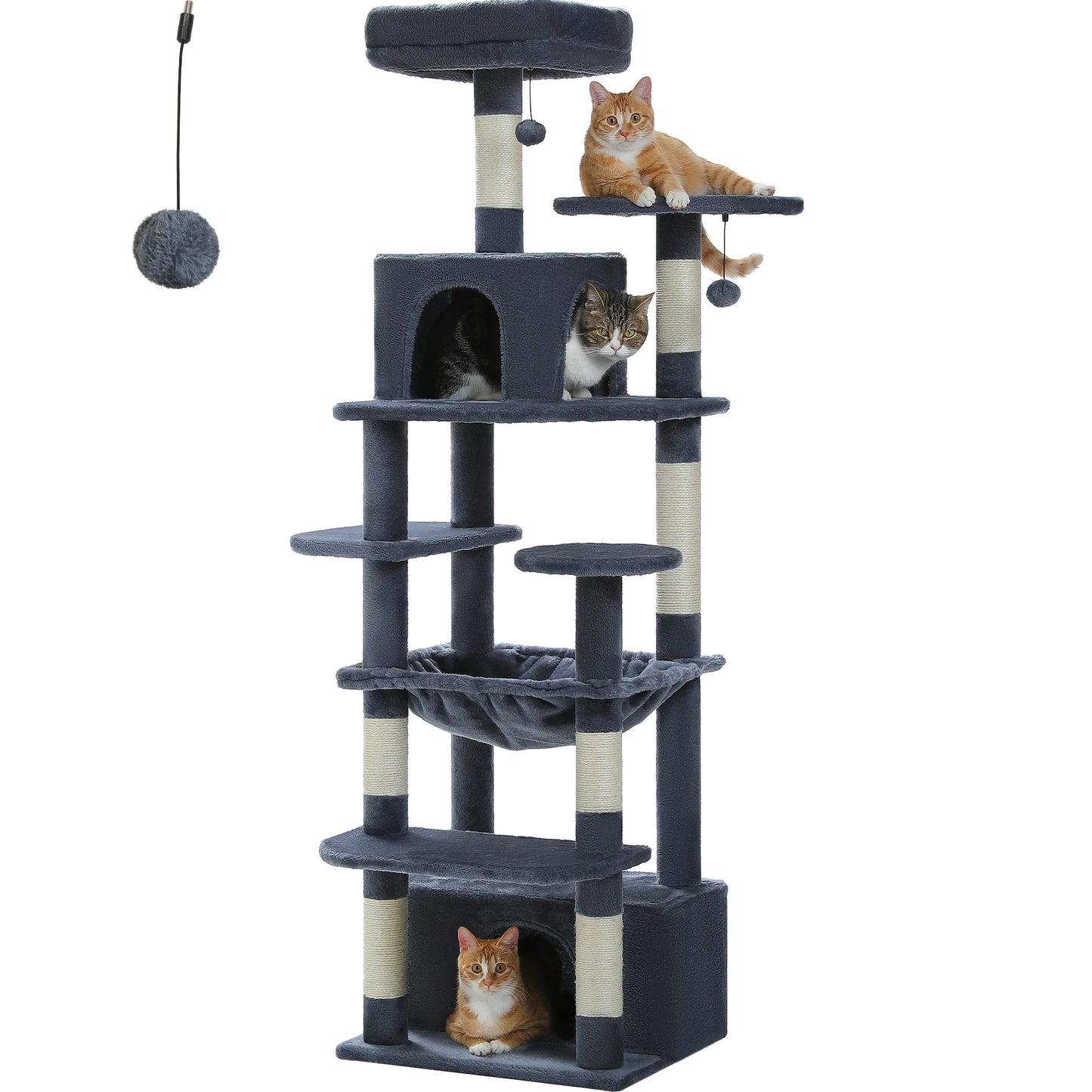 Large Cat Tree Tower Indoor Cats With Sisal Posts Hammock