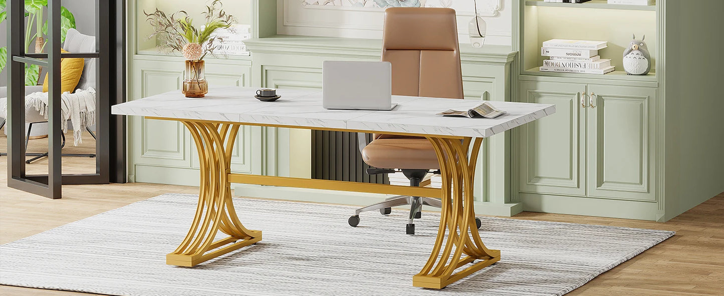 Tribesigns Office Desk 70.9 Inch Wooden Computer Desk