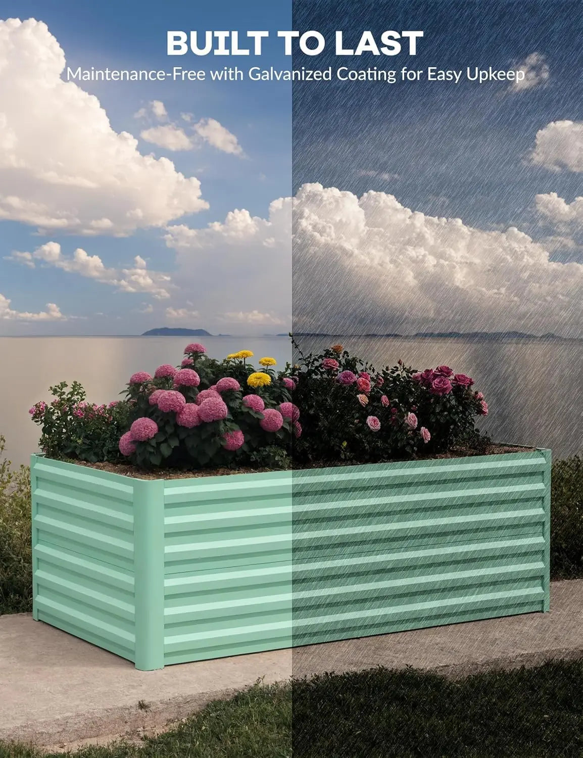 Galvanized Raised Garden Bed Kit 6x3x2 Ft And 8x4x2 Ft For Vegetables