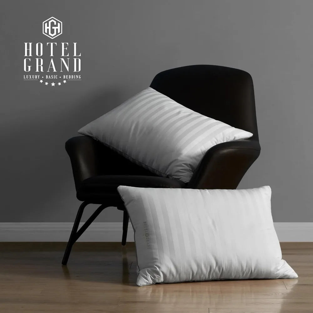 White Queen Size Pillow Set 2 Pack Polyester Fill Machine Washable