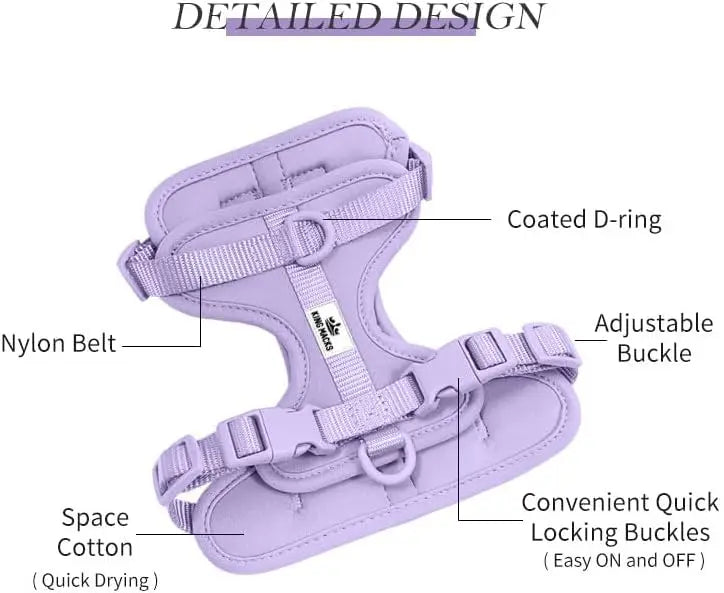 YTYIN Adjustable Dog Harness Set With Collar Leash Waste Bag Holder Lightweight