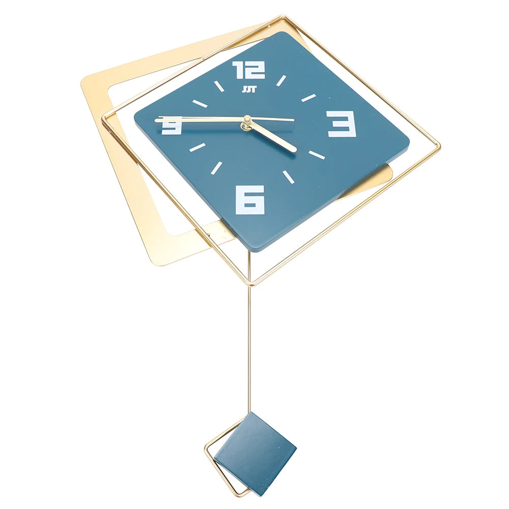Modern Metal Large Wall Clock Silent Digital Hanging Home Art Decor Simple Green Pendulum Watch