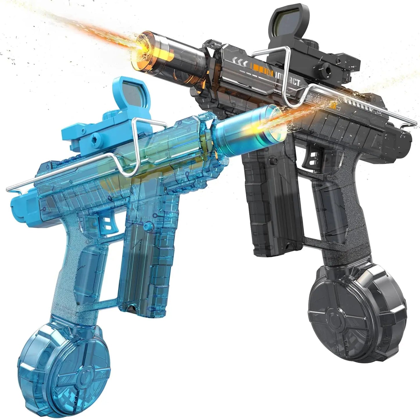 2 Pack Automatic Long Range Electric Water Gun With LED Muzzle Light Pool Toy