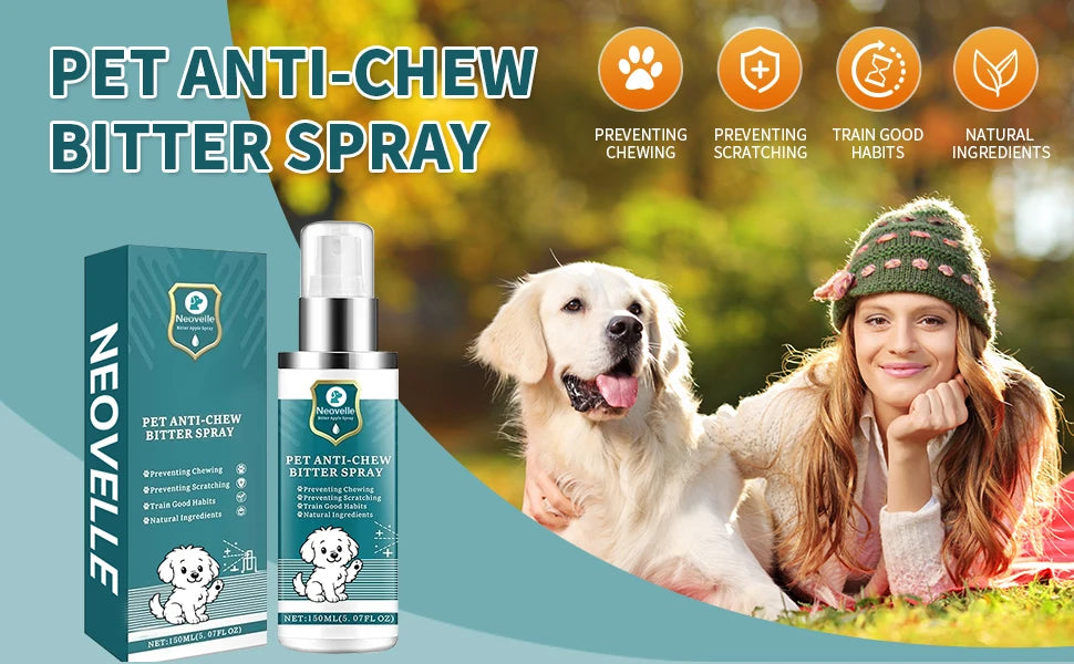 150ml No Chew Spray For Dogs No Alcohol Natural Bitter Deterrent Spray