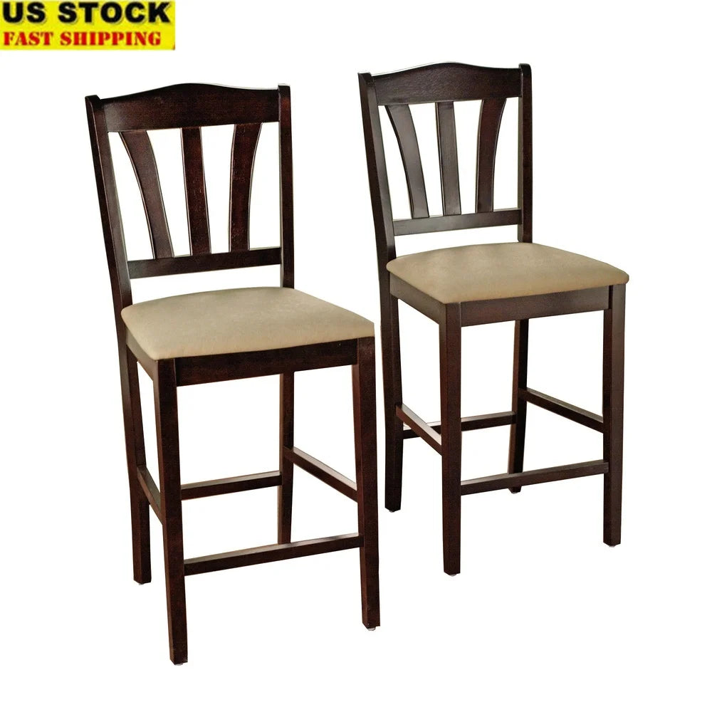 Set of 2 Upholstered Counter Height Stools Modern Farmhouse
