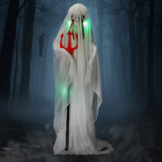 Halloween Life Size Animatronic Ghost 4.3Ft Sound Activated