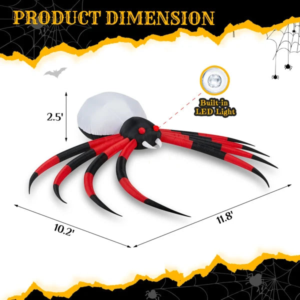 11.8ft Big Spider Inflatable Rotating Lamp Plate With LEDs