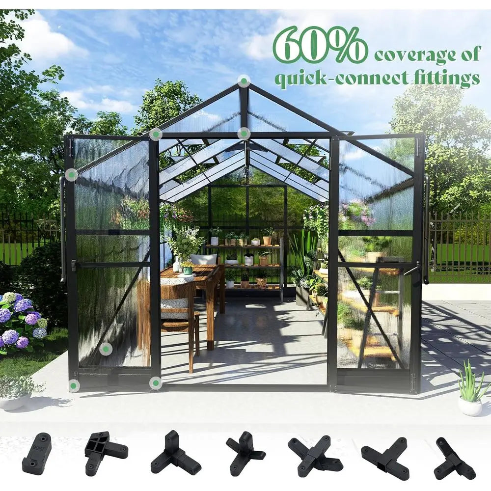 Walkin Greenhouse With 7ft Height 4 Vent Windows Lockable Door Outdoor Gardening