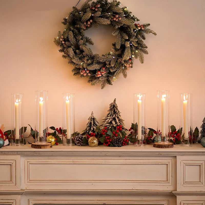 Wind Resistant Hurricane Candle Holders Cylindrical Covers