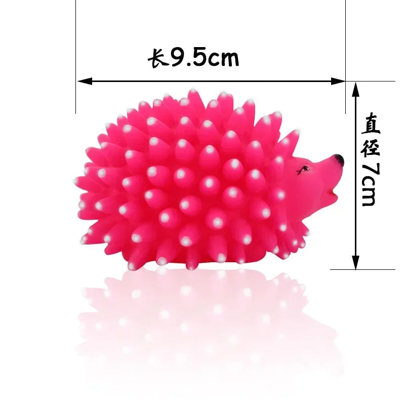 Realistic Hedgehog Soft Squeaky Rubber Dental Chew Toy For Small Dogs