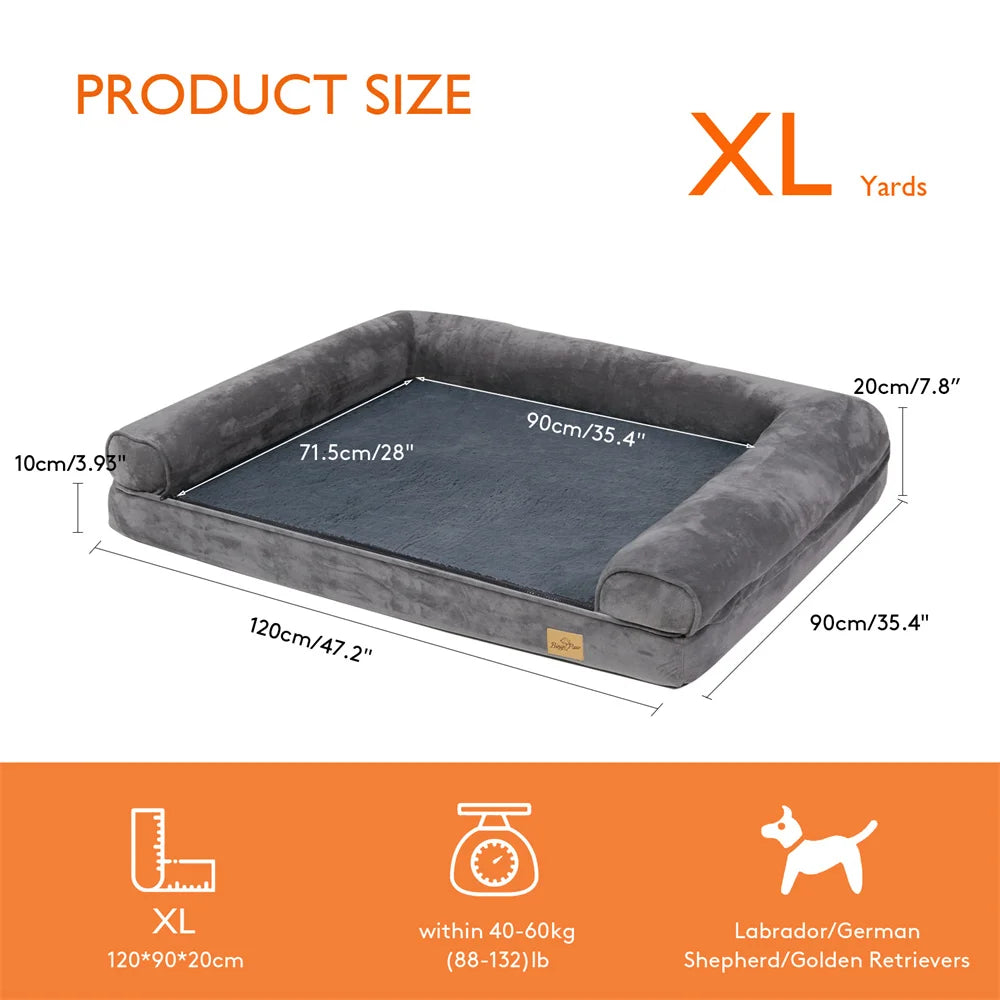 XXXL Calming Orthopedic Memory Foam Dog Bed With Waterproof Removable Cover
