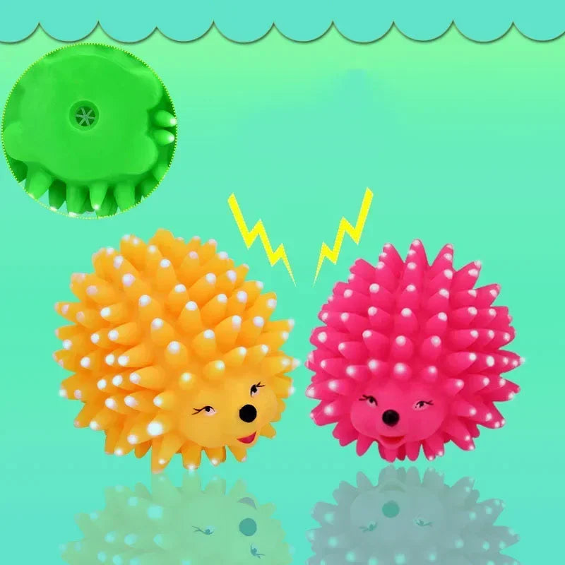 Realistic Hedgehog Soft Squeaky Rubber Dental Chew Toy For Small Dogs