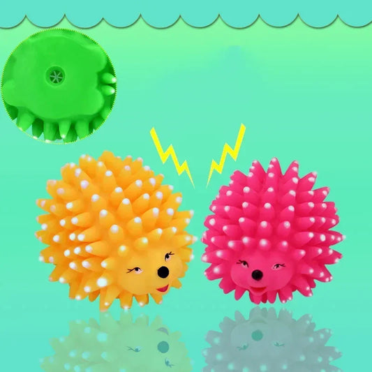 Realistic Hedgehog Soft Squeaky Rubber Dental Chew Toy For Small Dogs