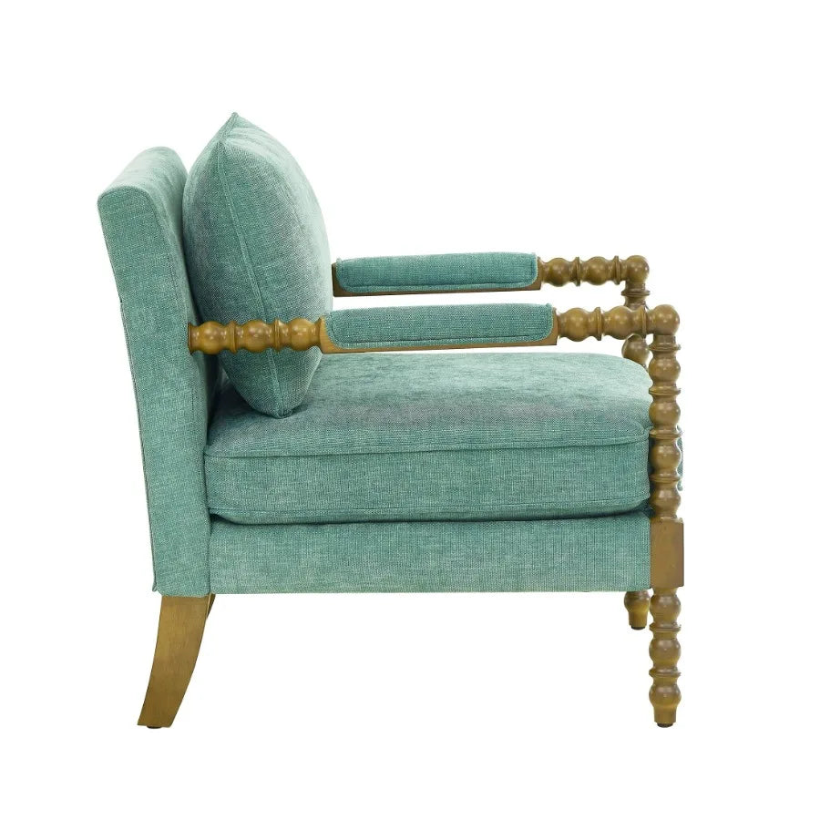 Pioneer Woman Spindle Accent Chair Antique White Upholstery