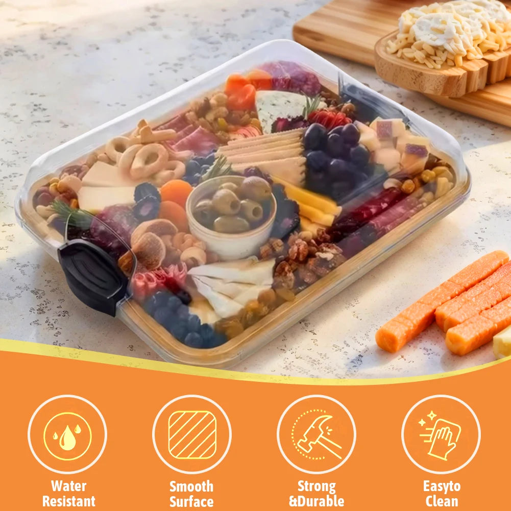 Reusable Bamboo Cheese Board With Lid Charcuterie Tray