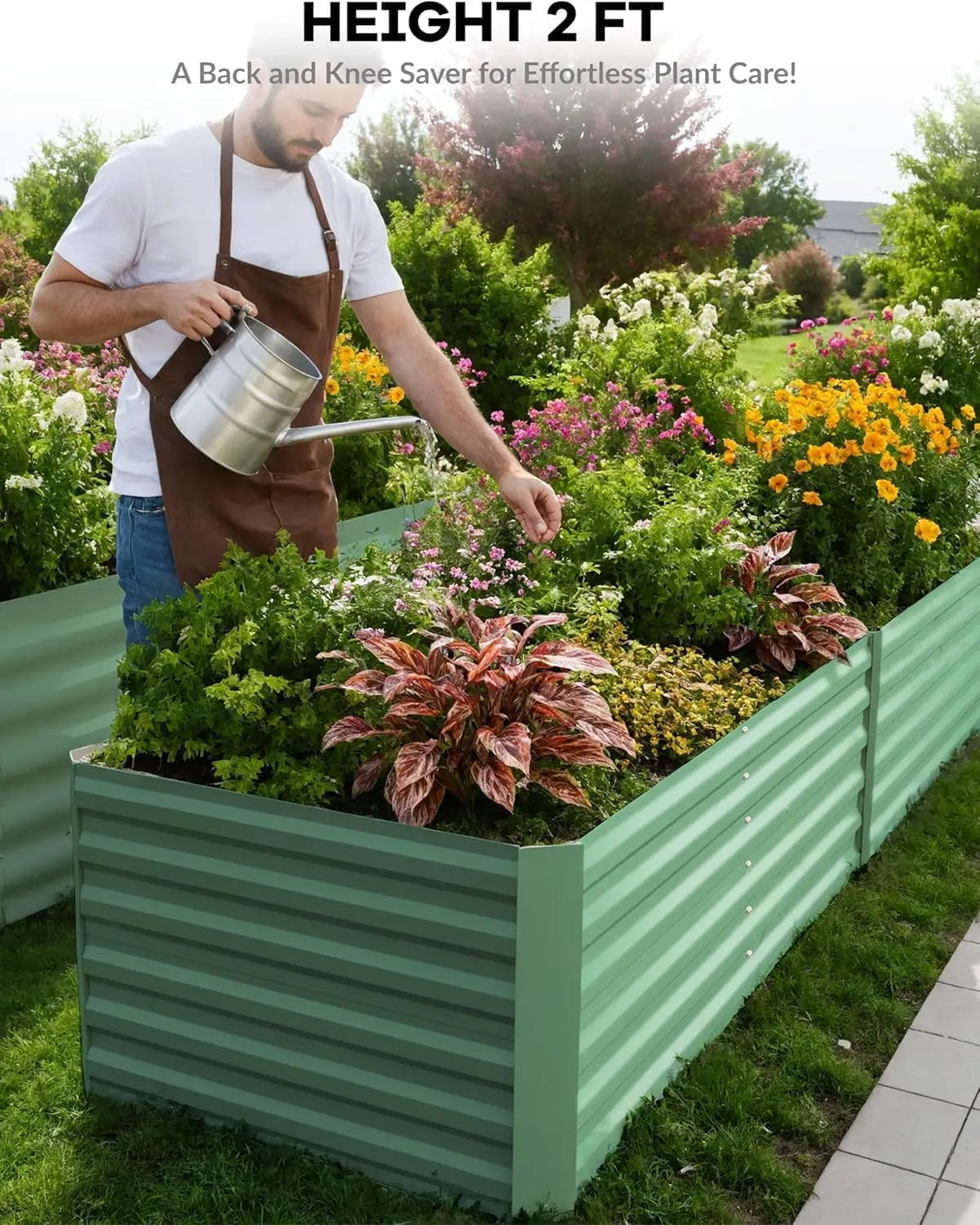 Galvanized Raised Garden Bed Kit 6x3x2 Ft And 8x4x2 Ft For Vegetables