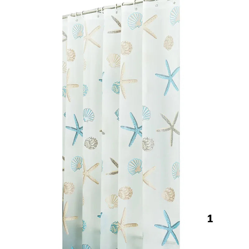 Waterproof PEVA Shower Curtain Set 12 Hooks 71x79 Inches