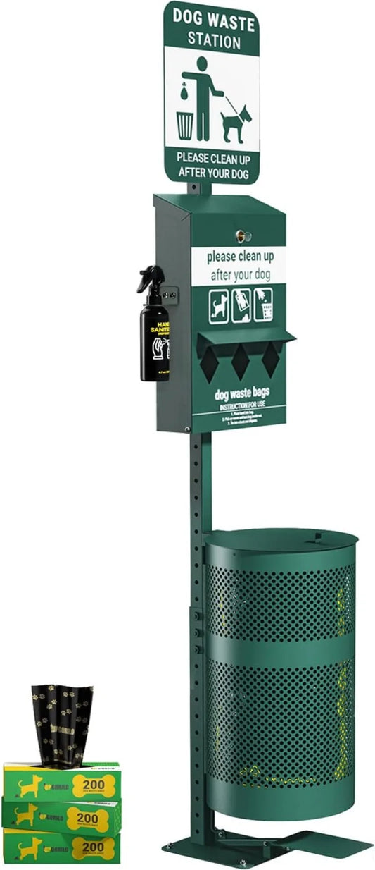 Glow In The Dark Pet Waste Station With Pedal And 50 Liners