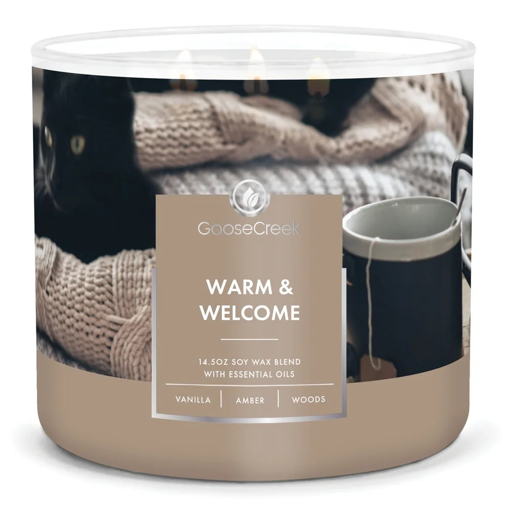 Warm Welcome Jar Candle Soy Blend Vanilla Amber Sandalwood