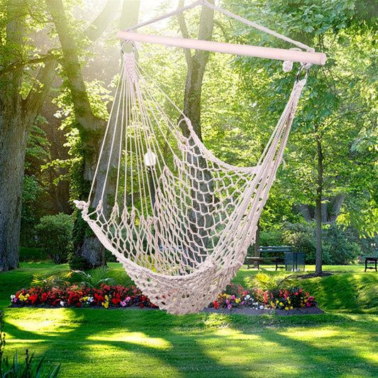 Nordic White Hanging Hammock Chair Indoor Outdoor Garden Dormitory Single Safety Swing for Adults and Kids