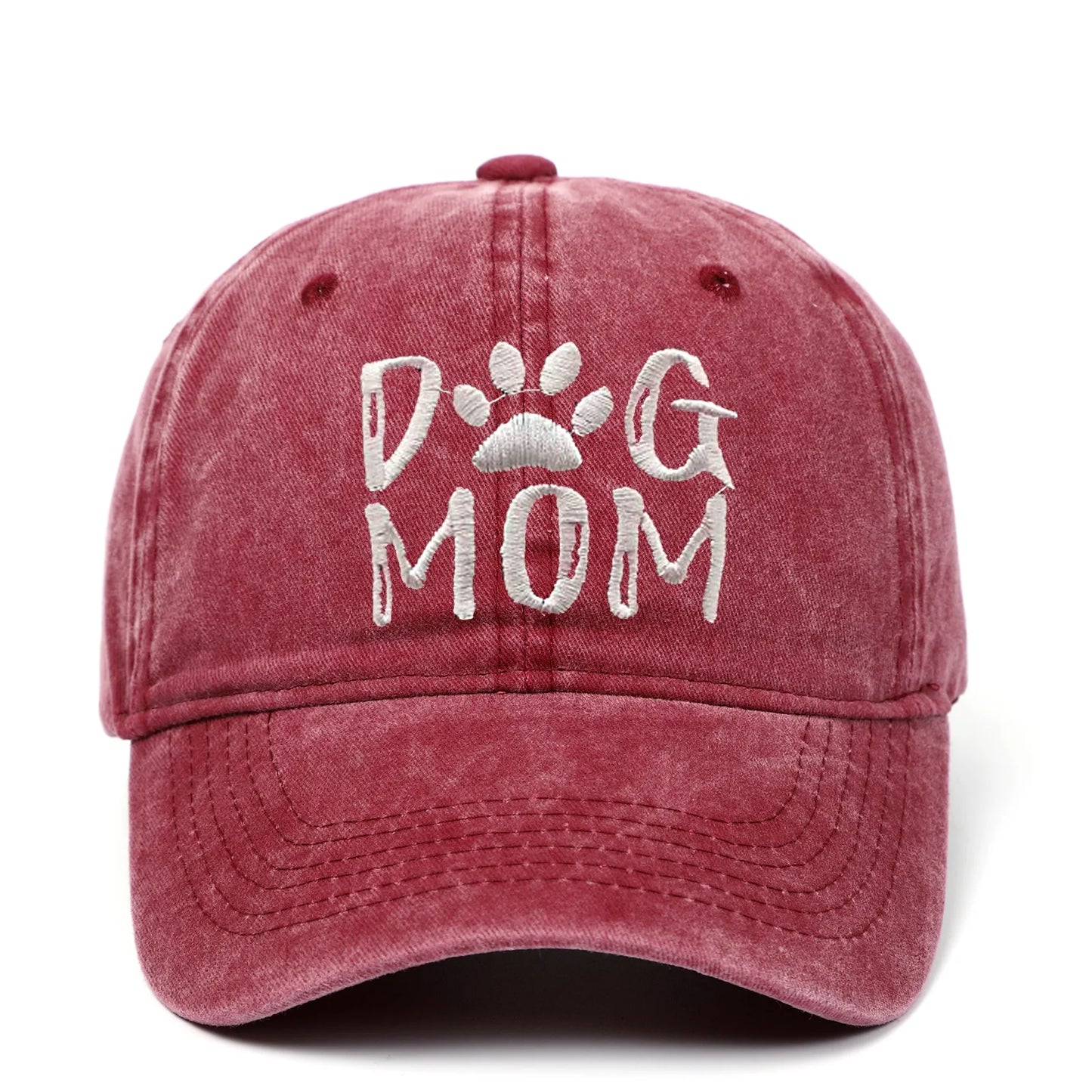 Embroidery Dog Mom Hat Cotton Washed Baseball Cap Unisex Outdoor Snapback Y2K