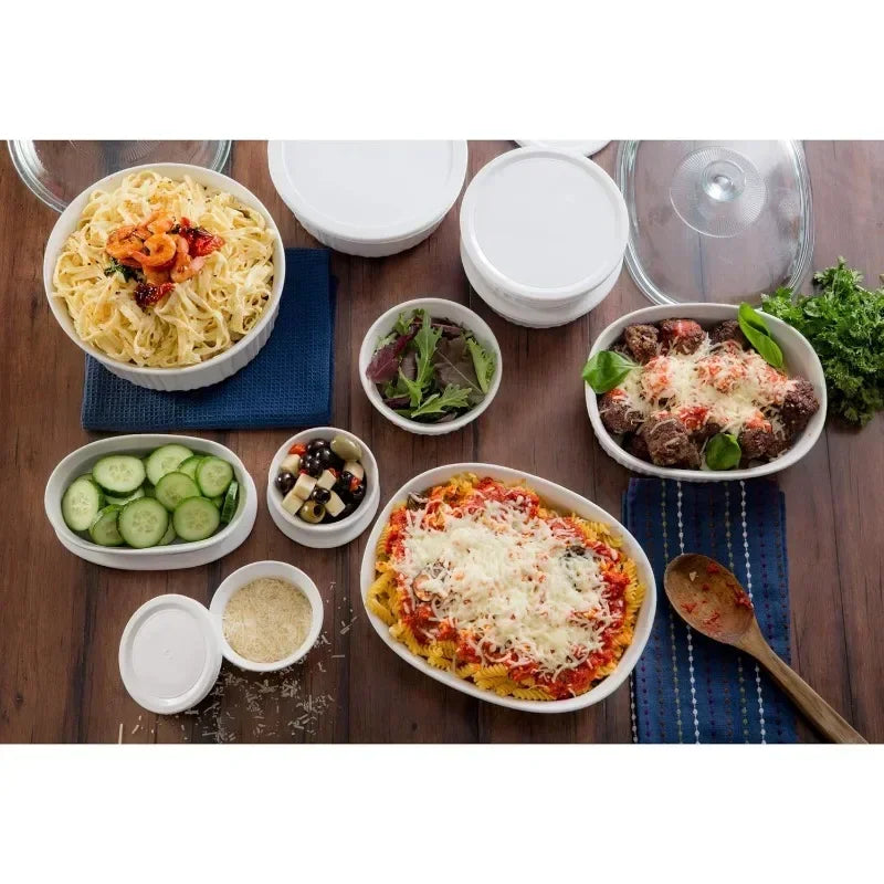 Ceramic Bakeware Set with Lids Chip and Crack Resistant Stoneware Baking Dish 10 Piece French Navy Microwave Dishwasher Oven Freezer Safe