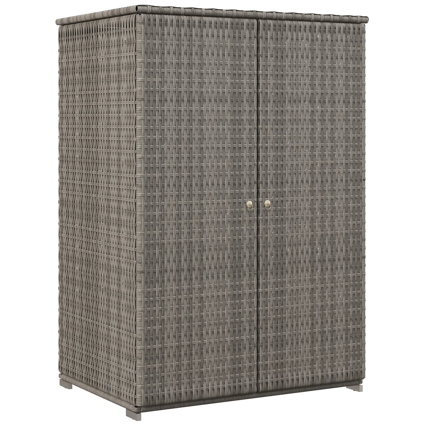 Outsunny Wicker Towel Rack Pool With Drawer Dark Gray