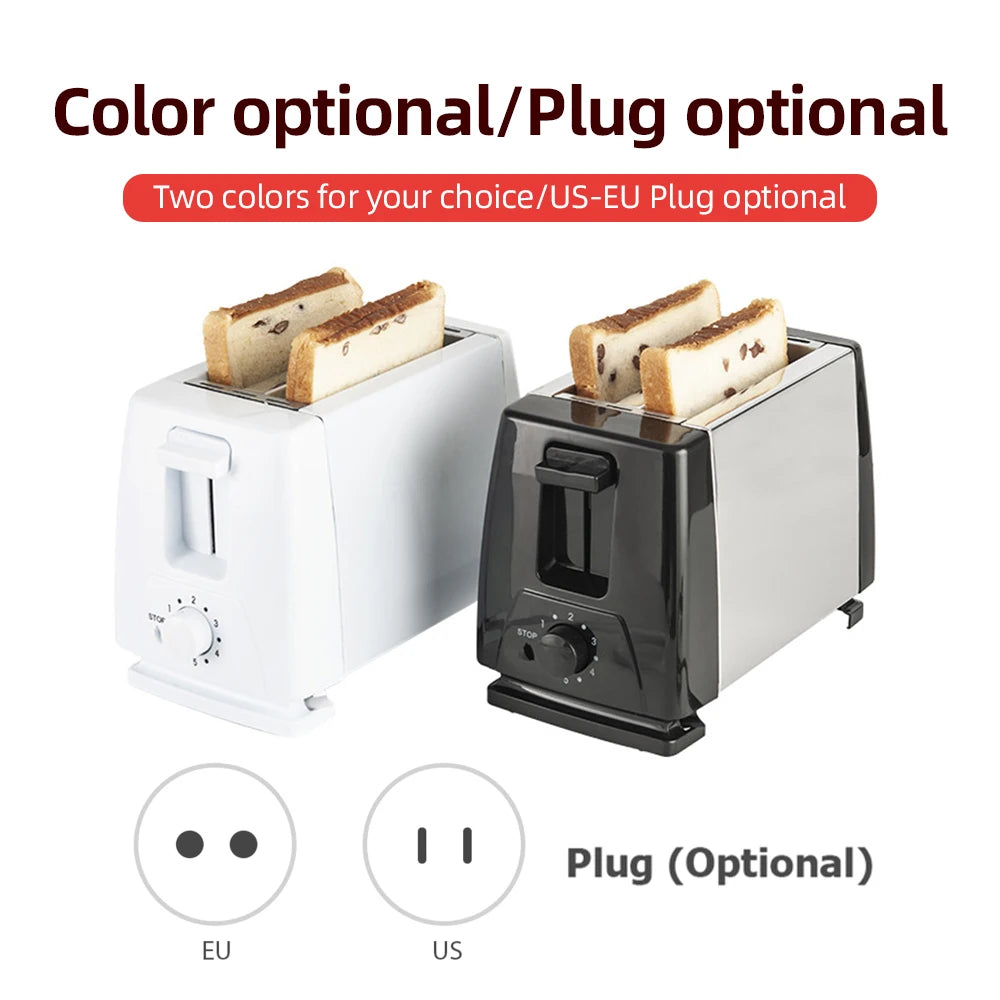 Toaster 2 Slice Wide Slot Stainless Steel with 6 Preset Temperature Settings and Manual Stop