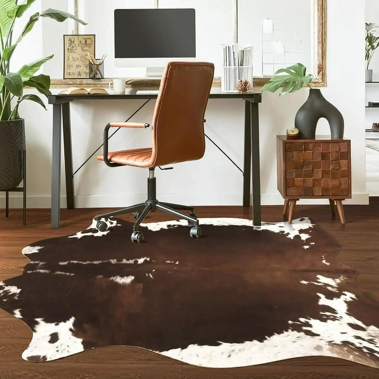 American Style Animal Print Faux Fur Cowhide Rug for Bedroom Living Room Carpet Home Decoration Floor Mats