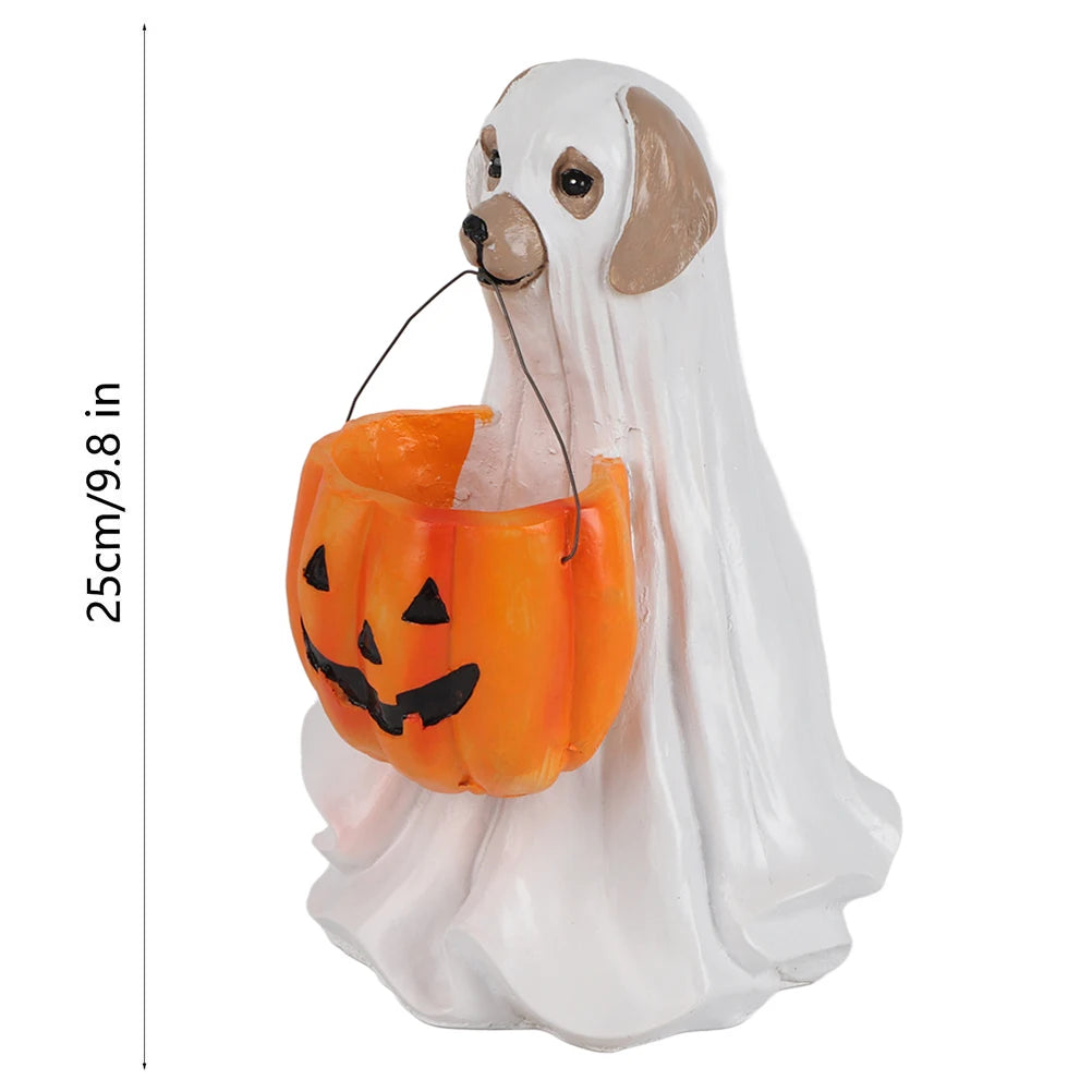 Halloween Dog Cat Ornaments Candy Bowl Pumpkin Snack Bowl Stand Trick Or Treat Indoor Outdoor Decorations