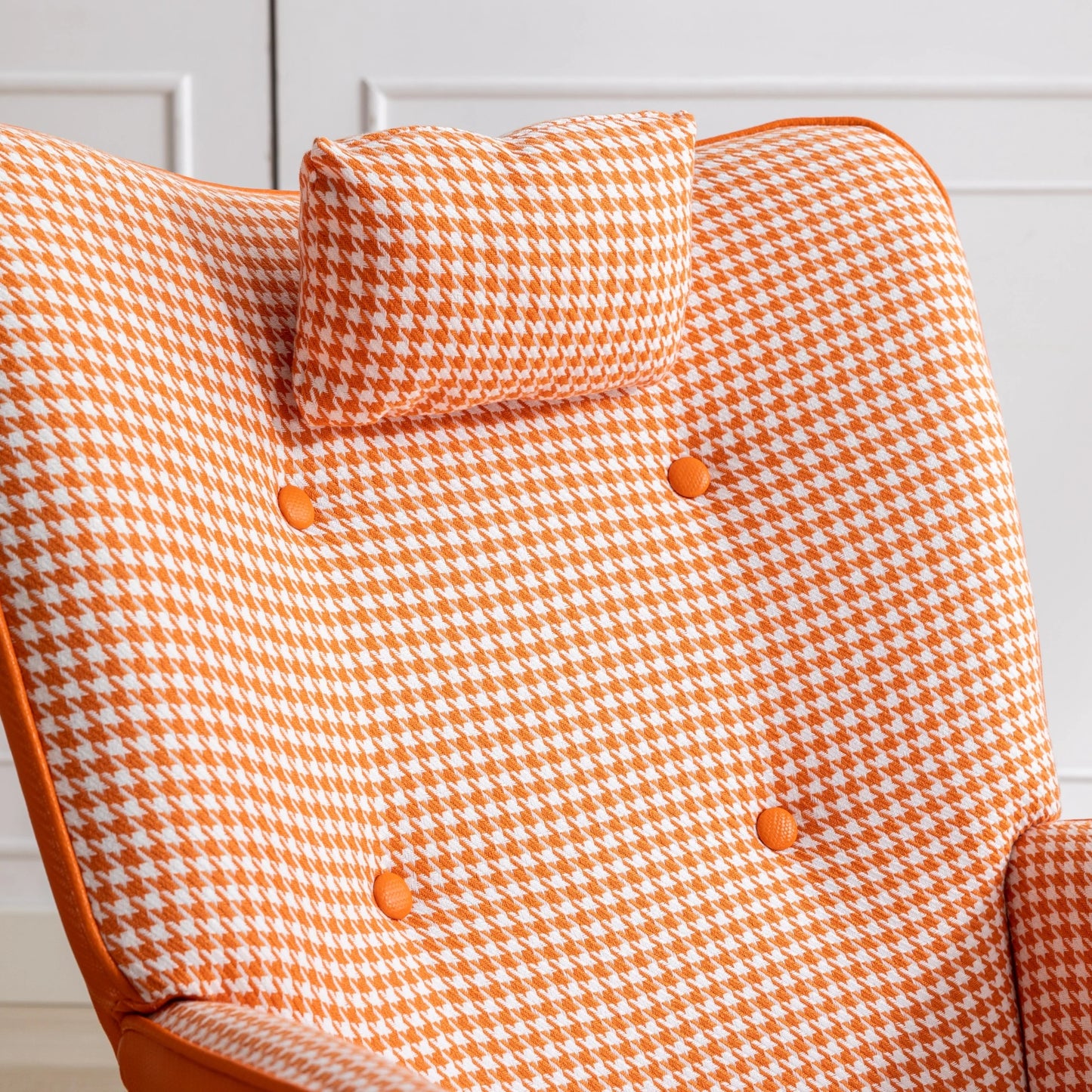Nursery Rocking Chair Glider With High Back Cotton Linen