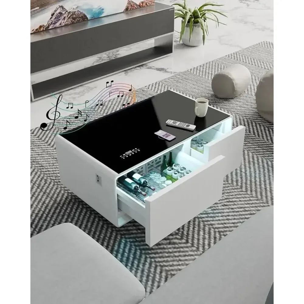 Smart Coffee Table With Fridge And Wireless Charging