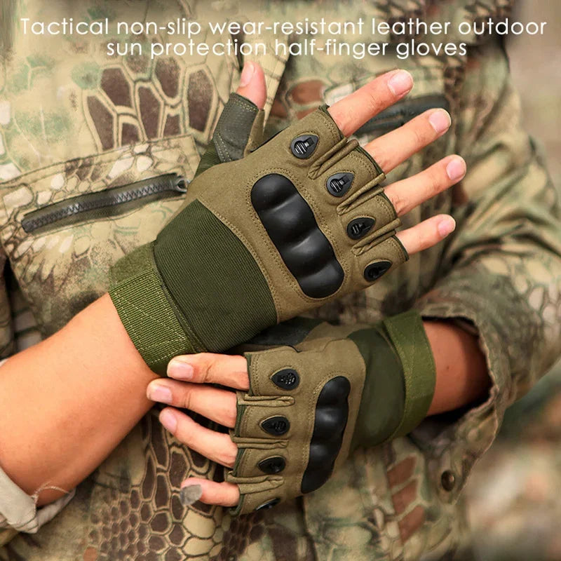 Unisex Motorcycle Gloves Tactical Shooting Knuckle Protection Full Finger
