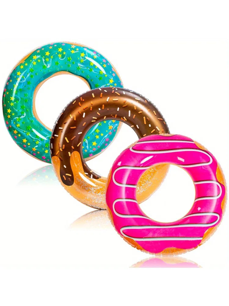 Joyfy 32 5 Inch Donut Pool Float With Glitter 3 Pack Party Supplies