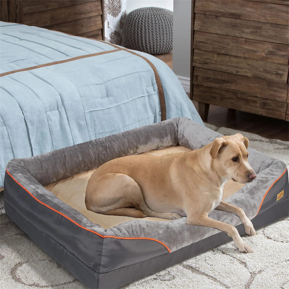 Jumbo Orthopedic Memory Foam Dog Bed Waterproof Elevated Cushion Removable Cover