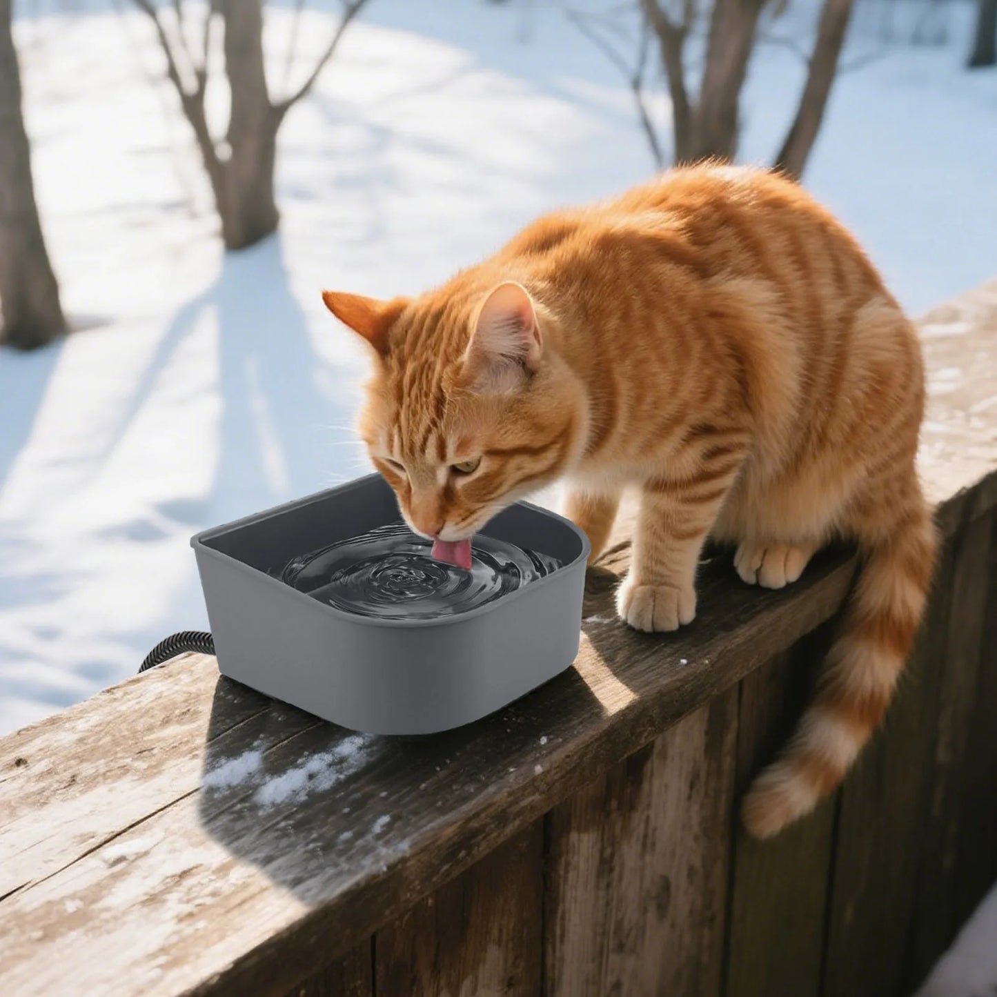 Plastic Heated Pet Bowl Hanging Water Bowl For Dogs Cats Rabbits 1L US