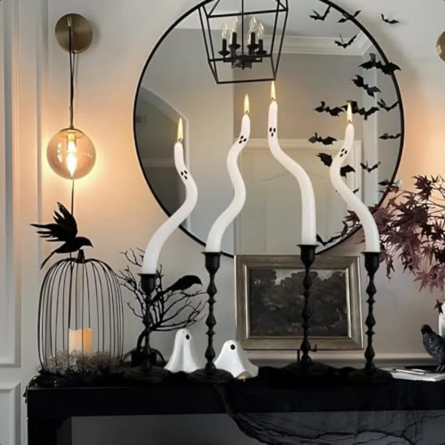Halloween Ghost Taper Candles 4 Pack Centerpiece Decor