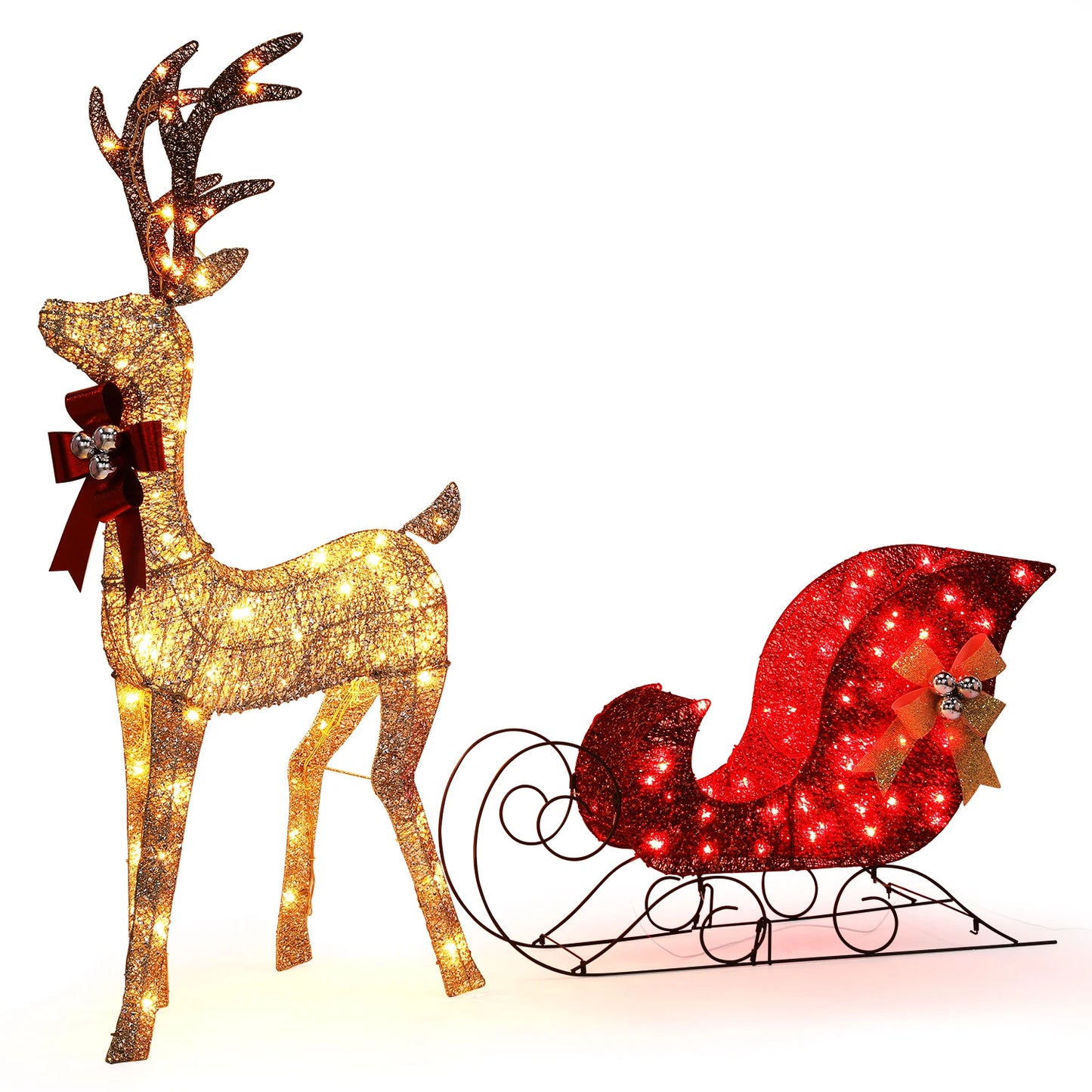 Indoor Outdoor Christmas Deer Family Set With LED Lights